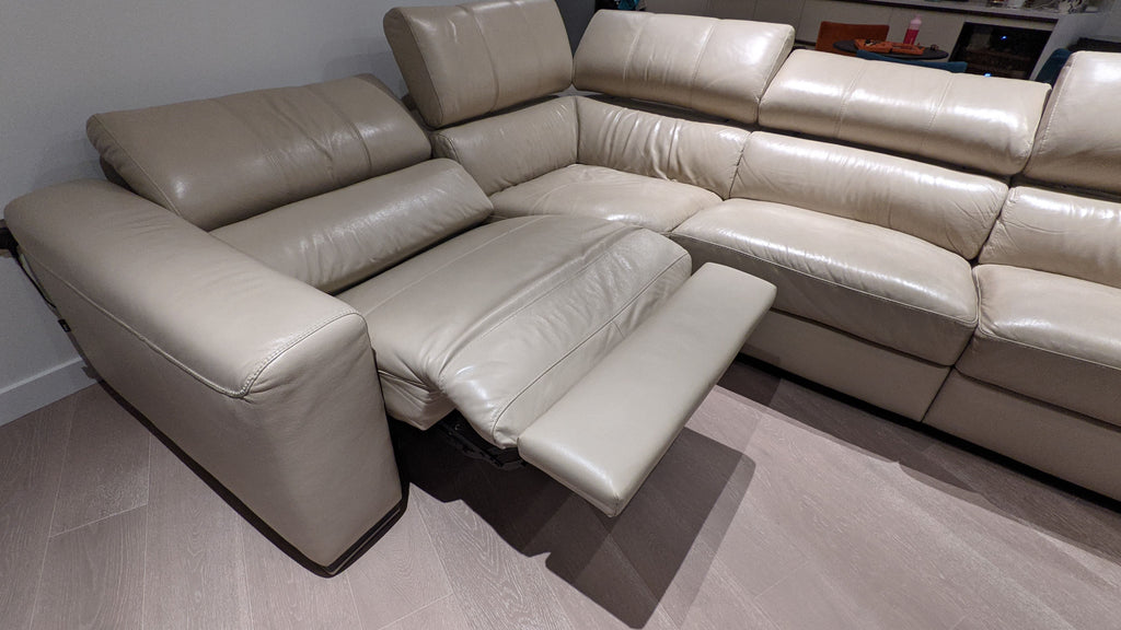 House of Fraser Leather Corner Sofa with Electric Reclining Function